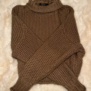Forever 21 Chunky Brown Turtleneck Sweater